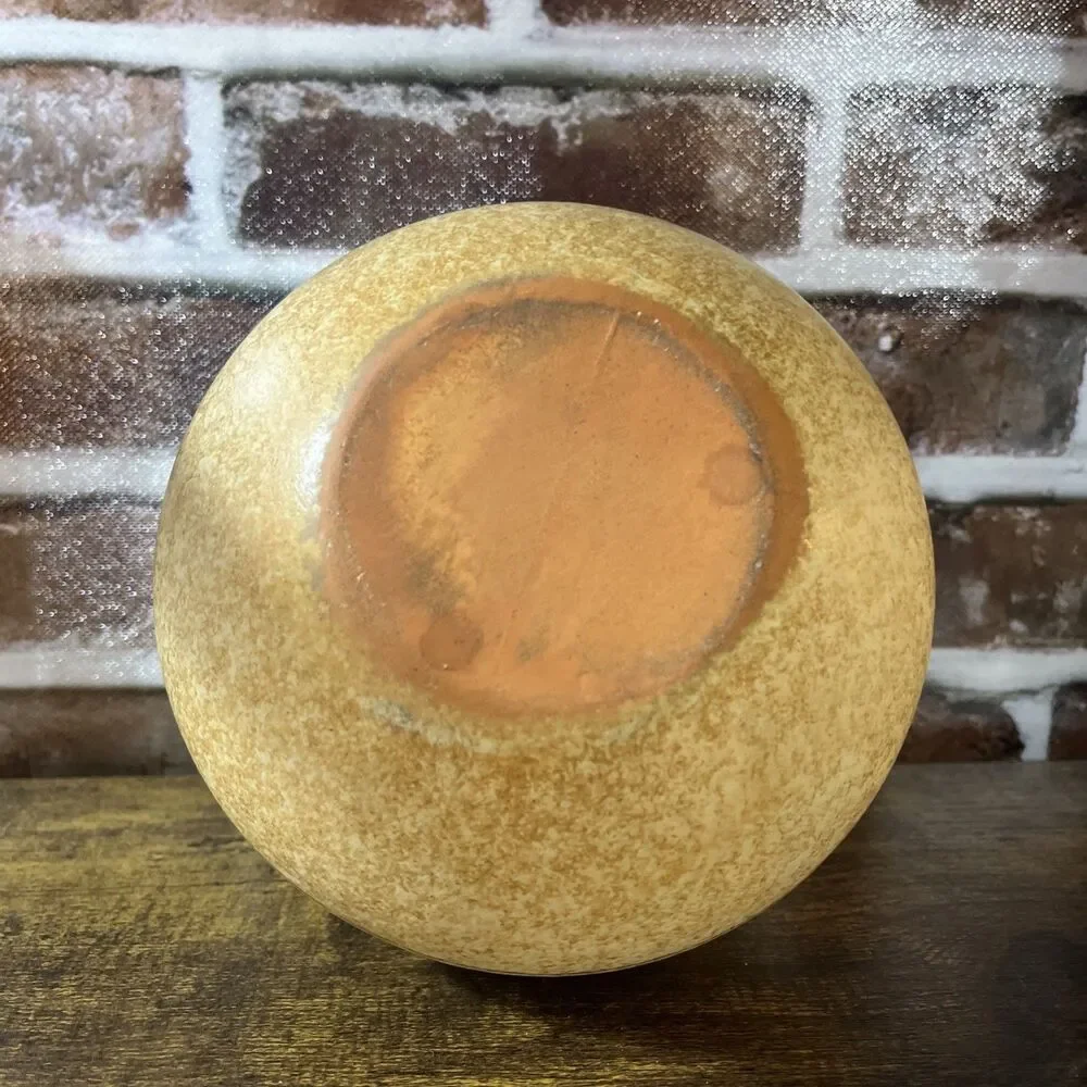 Vintage Terra-cotta MCM Art Studio Round Vase Thin Neck Perfect Form And Glaze